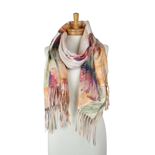 THSS2869: Yellow: Watercolour Flower Scarf