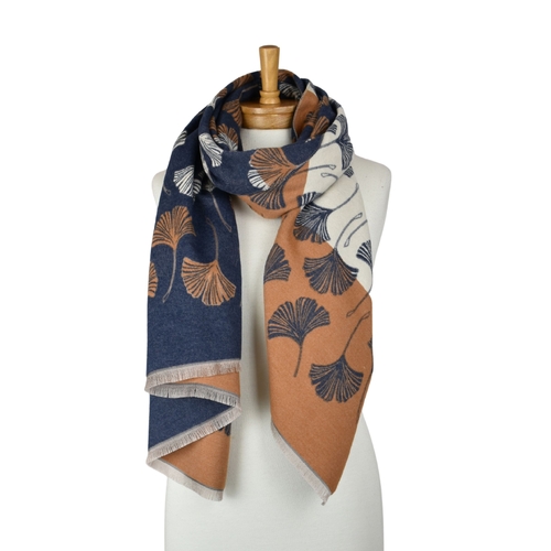 THSS2880: Denim: Reversible Multi Gingko Scarf