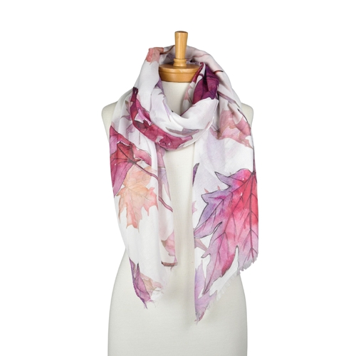 THSS2888: Purple: Autumn Maple Leaf Scarf