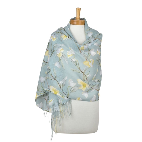 Teal Mint: Magnolia Blossoms Scarf