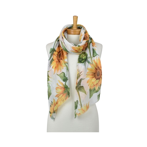 White: Sunflower Scarf