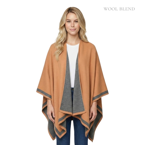 THSW1031: Grey Camel: Reversible Border Wrap