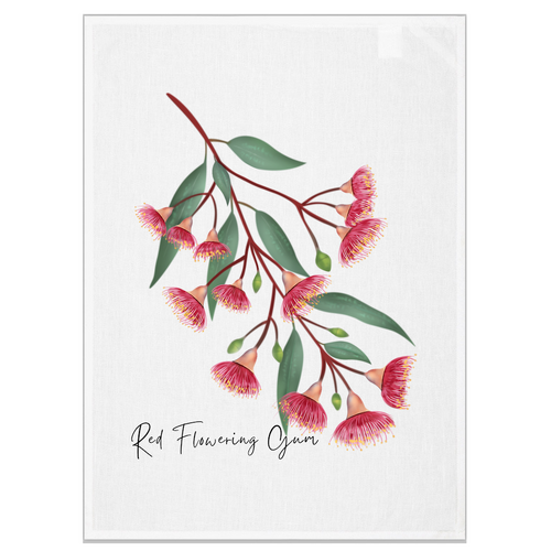 AGCT1008: Red Flowering Gum Tea Towel