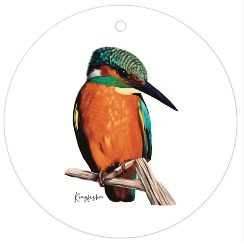 AGCTA1016: Orange: Kingfisher Bird Gift Tag