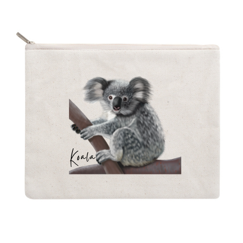 AGCZP1008: Koala Cotton Zipper Pouch