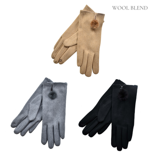 THSAP1323: (3pairs) Fur Pom Pom Gloves Pack