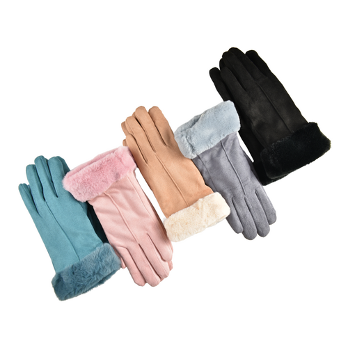 THSAP1330: (5pcs) Faux Fur Double Layer Gloves Pack