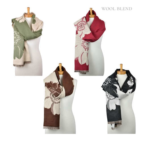 THSAP1375: (4 pcs) Reversible Floral Scarf Pack