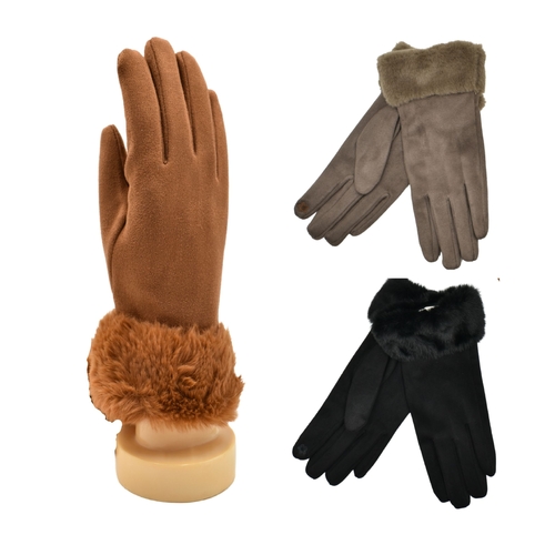 THSAP1379: (3 pcs) Faux Fur Cuff Gloves Pack