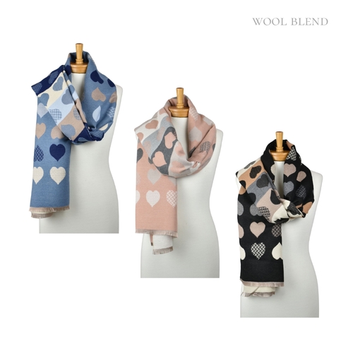 THSAP1381: (3 pcs) Reversible Block SweetHearts Scarf Pack