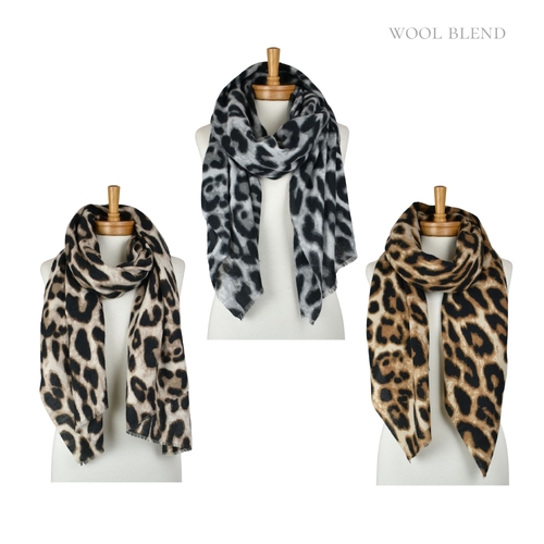THSAP1389: (3 pcs) Lux Leopard Scarf Pack