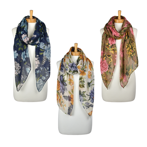 THSAP1394: (3 pcs) Peony Rose Garden Scarf Pack