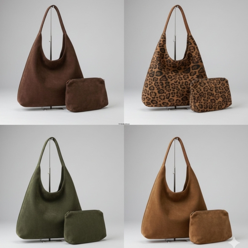 THSAP1401: (4 pcs) Faux Suede Tote Bag Pack