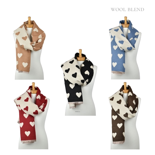 THSAP1402: (5 pcs) Reversible Hearts Scarf Pack