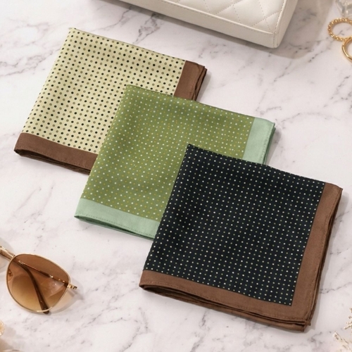 (3-Piece) Multicolour Dotted Square Scarf Pack