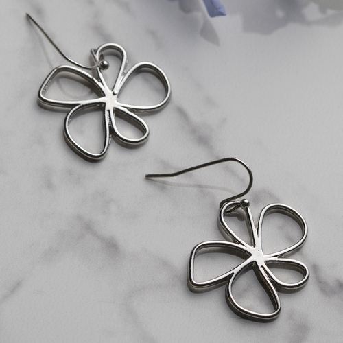 THSE1059: Silver: Floral Earrings