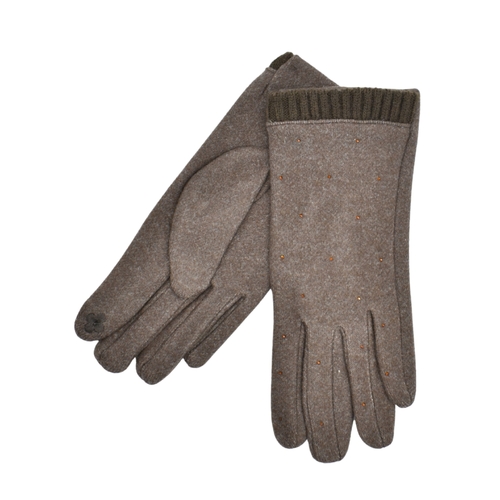 THSG1134: Chocolate: Crystal Dot Gloves