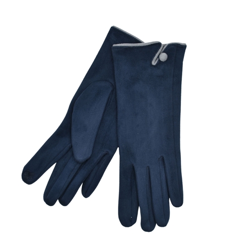 THSG1154: Navy Blue: One Button Gloves