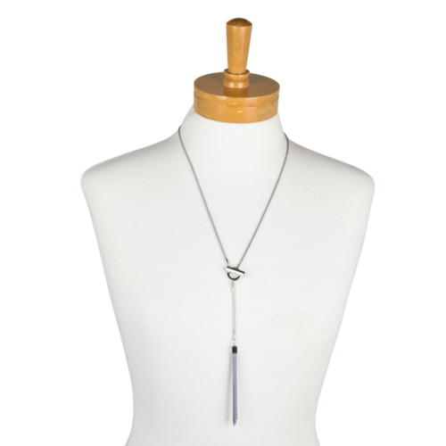 THSJ1156: (2pcs) Grey: Bella Pendant: Chain Necklace