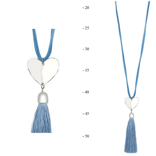 THSJ1203:(4pcs) French Blue: Solid Heart Pendant Necklace