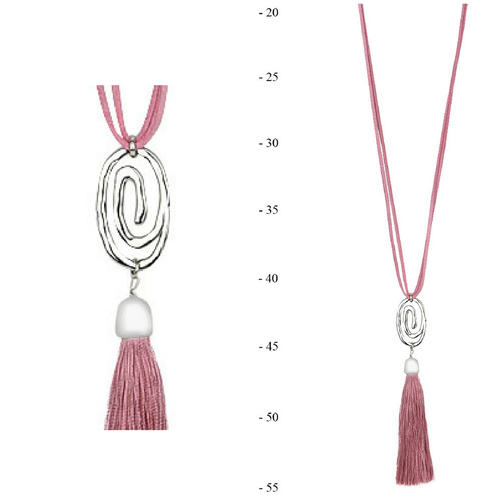 THSJ1207: (4pcs) Dusty Pink:The Circle of Life Pendant Necklace