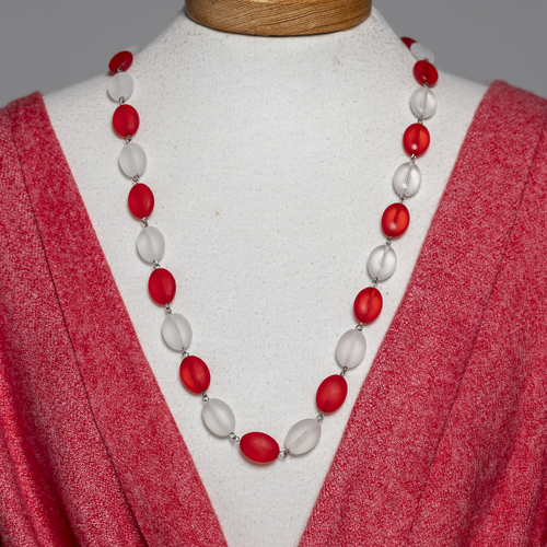 THSJ1254: Ruby: Colour Bead Necklace