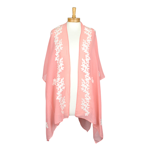 THSK1038X:Coral: Dewberry Kimono Jacket
