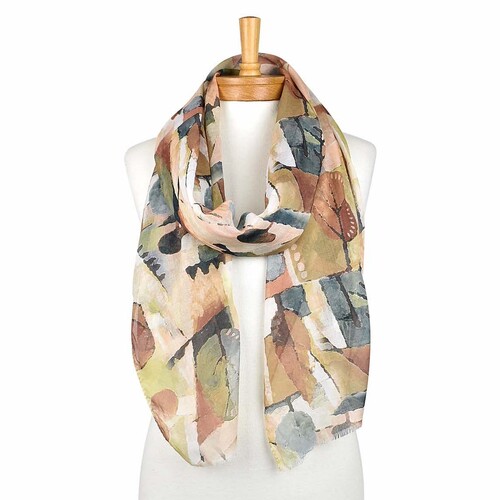 THSS2063: Brown: Abstract Forest Drawing Scarf