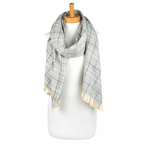 THSS2209: Greyish Blue: Dots and Lines Scarf