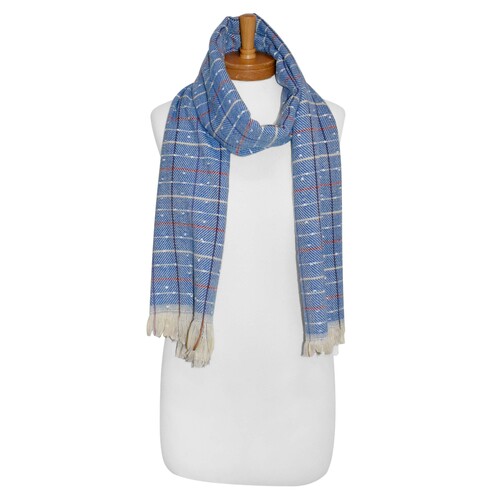 THSS2223: Blue: Dots and Lines Scarf