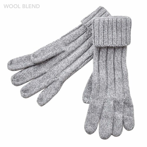 THSS2260GX: Grey: Stripe Knitted Gloves
