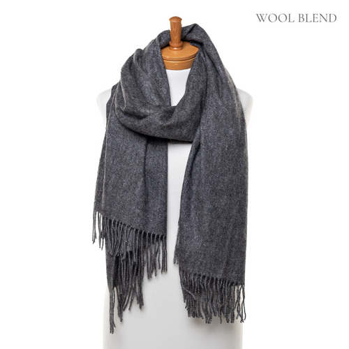 THSS2562: Charcoal: Luxe Soft Plain Scarf