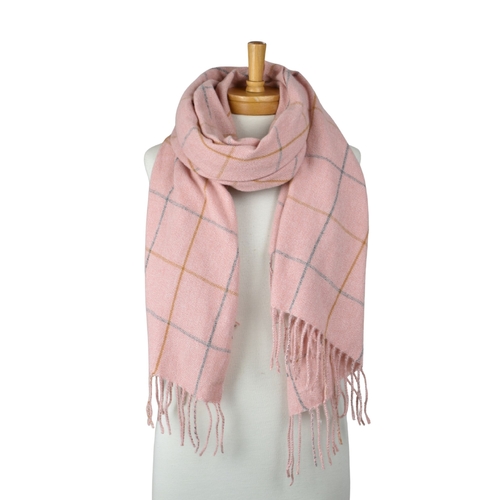 THSS2814: Winter Pink: Grid Check Scarf