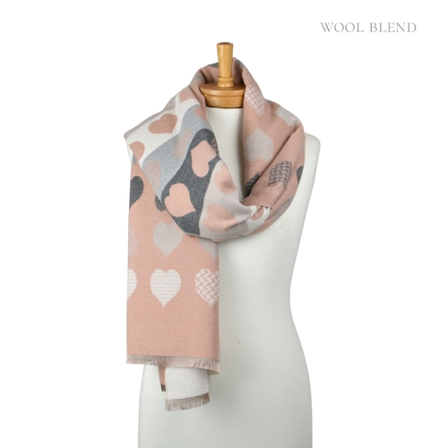 THSS2833: Blush: Reversible Block SweetHearts Scarf