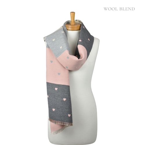 THSS2844: Rose Pink: Reversible SweetHearts Scarf