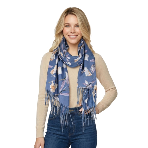 THSS2857: Cobalt Blue: Magnolia Garden Scarf