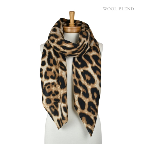 THSS2860: Brown: Lux Leopard Scarf
