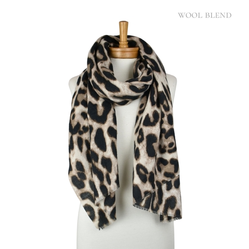 THSS2862: Beige: Lux Leopard Scarf