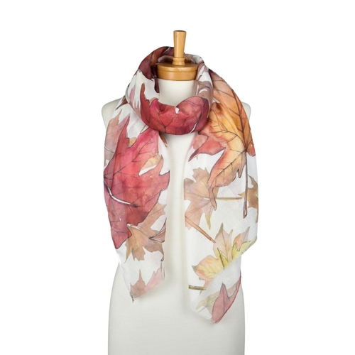 THSS2887: Brown: Autumn Maple Leaf Scarf