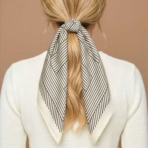 Platinum: Noir Stripes Square Scarf