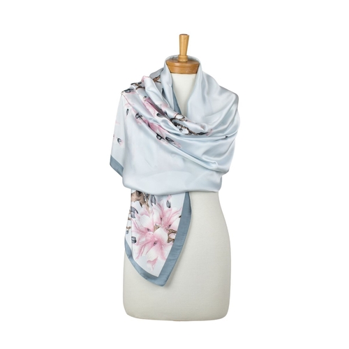 Cloud Blue: Magnolia Blossom Scarf