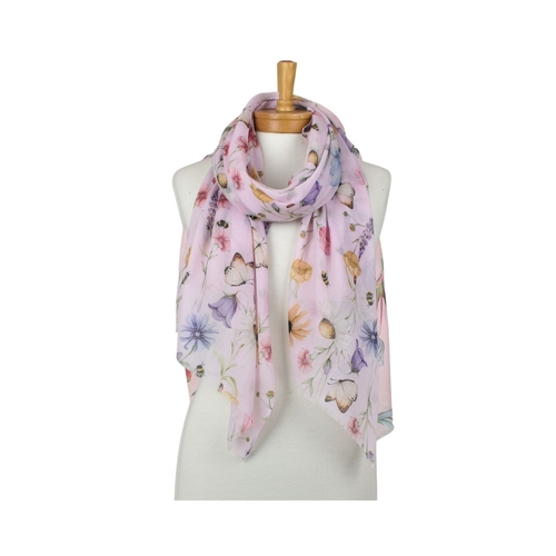 Pink: Butterflies, Bees, Flowers Scarf