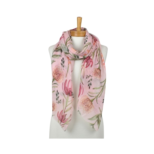 Pink: Botanical Flowers Scarf