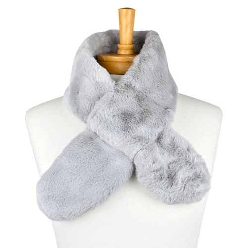 THSSN1115: Grey: Soft Fur Collar